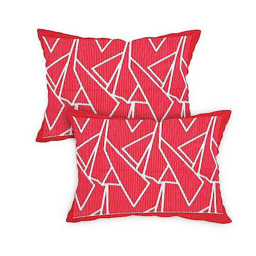 Image of RajasthaniKart Pure 100% Cotton Double Bed Sheet with 2 Pillow Covers (Bedsheet for Double Bed Cotton, Red,5286)