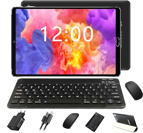 Migliori Tablet sui 200 euro GOODTEL 2024 Tablet 10 pollici Android Processore Octa-Core 4 GB RAM 64 GB ROM, Smart IPS, Batteria 8000 mAh, Fotocamera 5 MP + 8 MP, WiFi | Bluetooth | OTG | Tipo C, Custodia, Nero Intenso