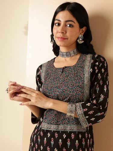 Image of Vbuyz Women's Floral Printed Straight Cotton Special wear Kurtas for Women | Cotton Kurtas for Women | A-Line Kurtas Kurtis | Designer Kurta | Kurtas for Women | Printed Kurtas