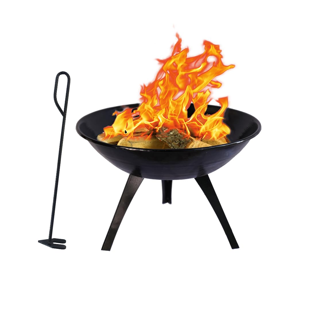 GREENSPIRIT Campfire Bowl (RFP1) for Outdoor Garden Use | Bonfire Pit |Camping and Barbeque Making with Detachable Legs [Large]