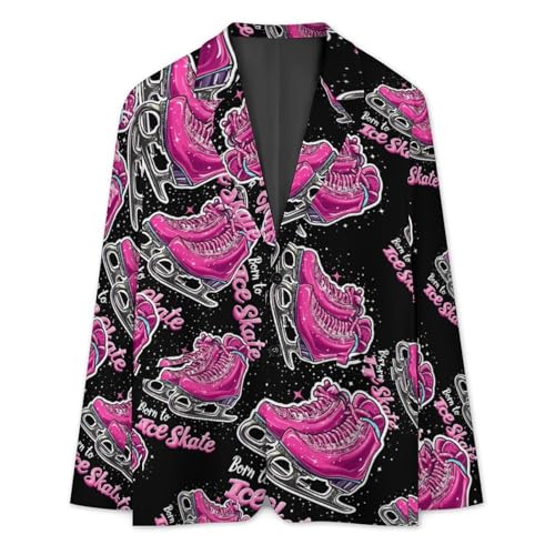 Born to Ice Skate Men's Slim Suit Long-Sleeve Prom Tuxedo Classic Two Button Business Jacket3