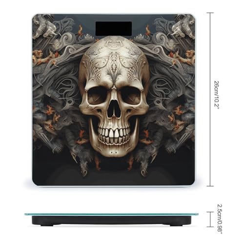 Báscula digital de baño con diseño Skulls y capacidad 400 lb miniatura 2