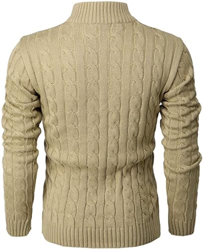 GLSEZID Men's Quarter Zip Up Sweaters Long Sleeve Lightweight Mock Neck Pullover Casual Polo Sweaters2