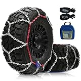DEDC Snow Chains for Pickup Trucks & SUVs, Auto Tire Chains, Manganese Steel Alloy, 4.5mm, 15in, Set of 2 (KS1619)