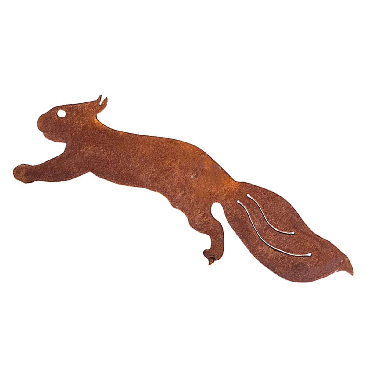 Kuanght Rusty Running Squirrel Decor, Metal Squirrel Silhouette Art Ornament Exquisite Animal Sculpture for Yard Fence Tree Lawn 42 x 15cm