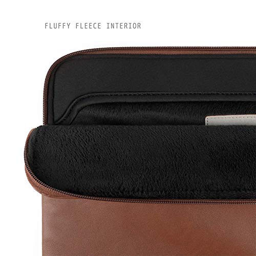 Image of Comfyable Slim Protective Laptop Sleeve 13-14 inch Compatible with 13 inch MacBook Air M4-M1 & MacBook Pro 13-in / 14-in M4 M3 M2 2024 Pro /Max & M1, PU Leather Bag Cover Computer Case for Mac, Brown