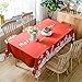 Produktbild DOTBUY Rechteckige Tischdecke, Weihnachtskarikatur Rechteckig Abwaschbar Polyester Tischdecke Pflegeleicht Garten (140*210, Rotes Weihnachten)
