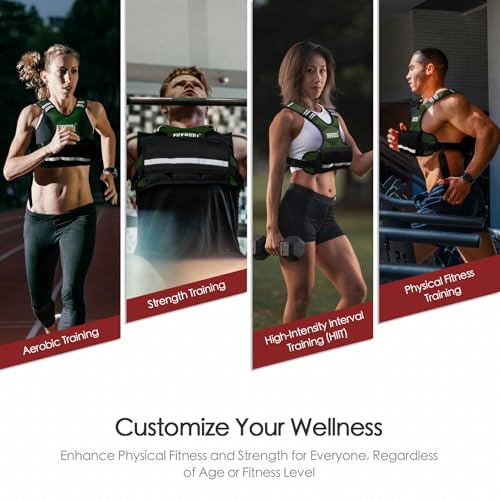 Image of Feyachi Adjustable Weighted Vest - 3-12 lbs /12-20 lbs /20-32 lbs X Type Weight Vest with Reflective Stripe Ideal for Running Workout and Training