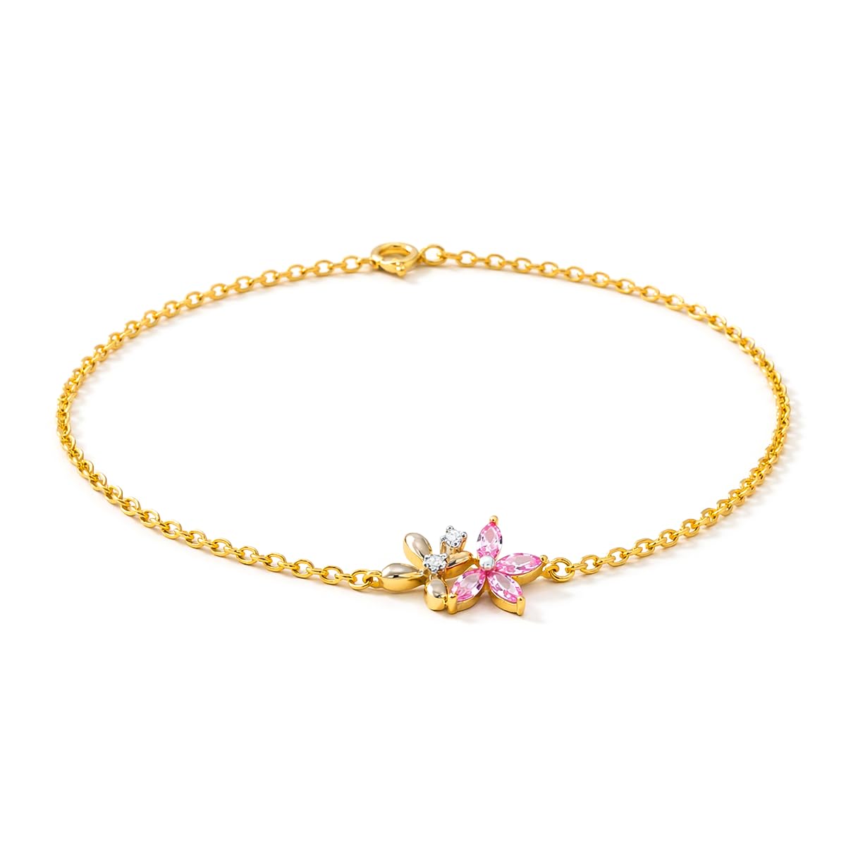 925 Sterling Silver Pink Floral Bracelet , Unniyarcha 92.5 for Women Pure Silver 925,Sterling Silver Jewellery with Certificate of Authenticity & 925 bracelet for Women Silver. Valentine Gift for Her Girlfriend Wife Women & Girls | With Certificate of Authenticity and 925 Stamp | 6 Months Warranty*-image-15