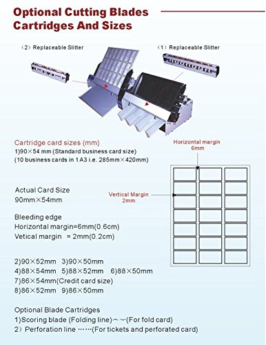 GOWE - Taglierina automatica per biglietti da visita, formato A4, formato carta adattata, 297 x 210 mm