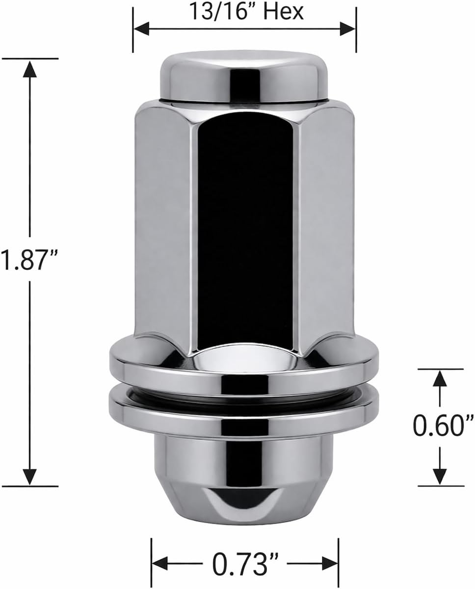 24 Mag Lug Nuts for 6 Lug Toyota Factory Alloy Wheels on Chevy Truck 14x1.5 Thread Size