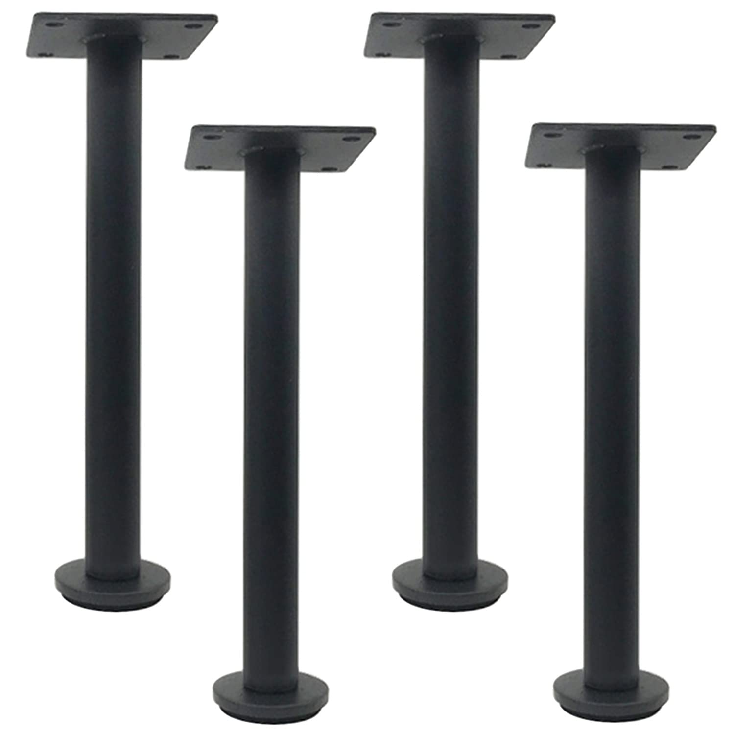 Gambe da Tavolo Regolabili in Acciaio Inox Nero Moderno per Bagno e Mobile TV, Confezione da 2 (35 cm)