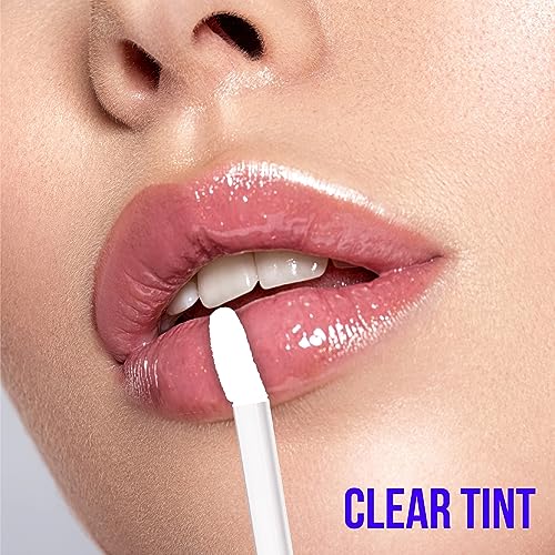 Image of Blue Heaven Color & Condition tinted lip oil for women, lip gloss infused with Cranberry, Raspberry & Hazelnut oil, Hydrating & Softening - Cloudberry Clear, 4.2ml