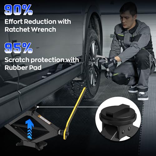 Image of Car Jack Kit for BMW & MINI, 2.5 Ton Scissor Jack for BMW Vehicle with 2PCS Jack Pad, Portable Tire Changing Kit Compatible with B-M-W 1-3-5-7 Series, X-Series