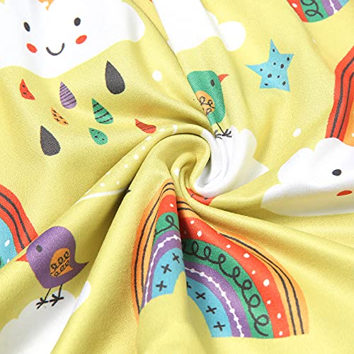 Toddler Girls Rainbow Spaghetti Strap Dress Ruffle Bottom Sleeveless Summer Apparel4