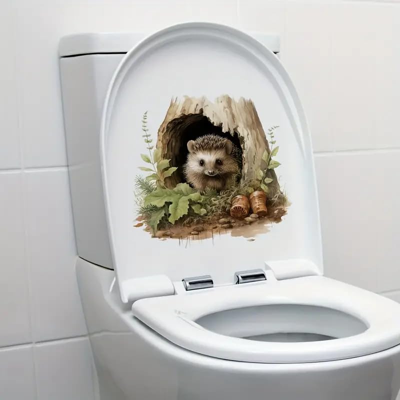 Autocollant WC motif pivoine et papillons, imperméable, déco salle de bain