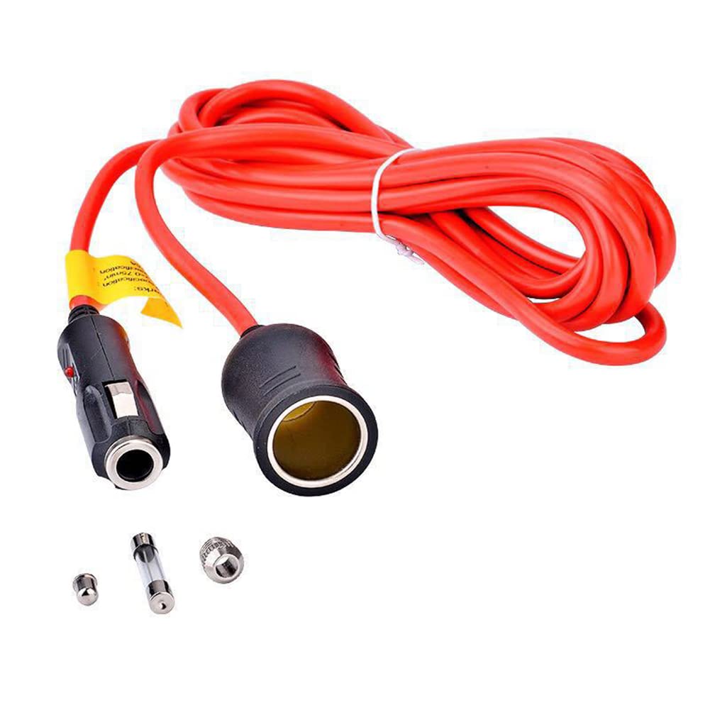 Prolunga Accendisigari 12-24V 3,6 Metri - Adattatore Maschio-Femmina Con Indicatore Luminoso E Fusibile 10A Per Auto, Camion, Pompa Aria