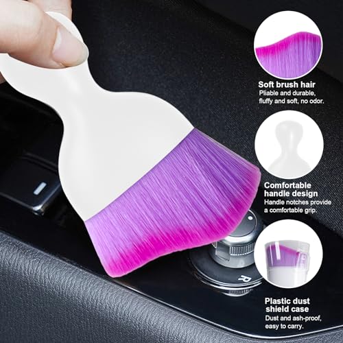 image for Ziciner 2 PCS Car Detailing Brush, Curved Soft Bristles Auto Removal D