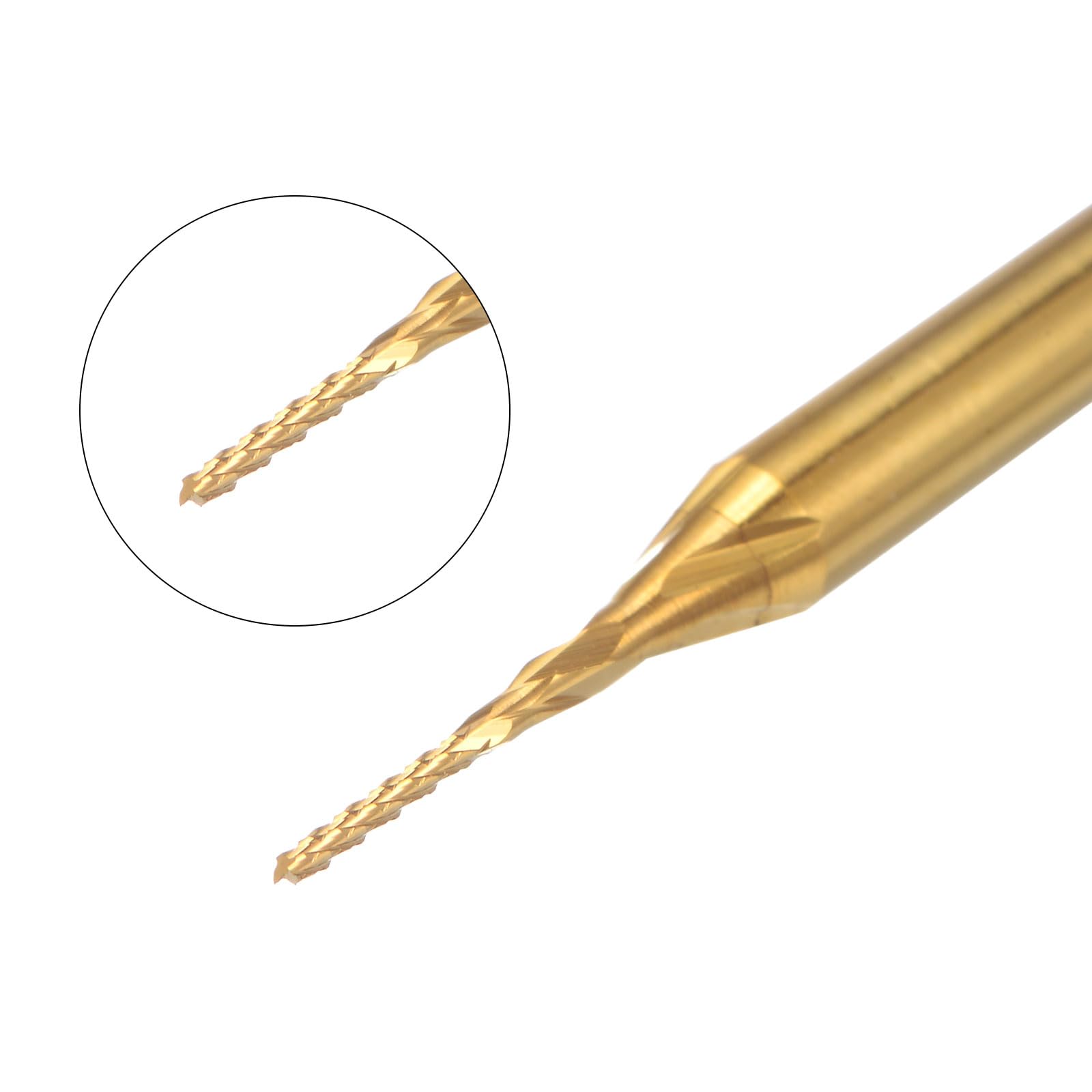 QUARKZMAN 10Pcs Fraises en Carbure de Tungstène Revêtu de Titane de 0,7 mm pour Gravure et Fraisage CNC Sur Machine PCB, Queue de 3,175 mm