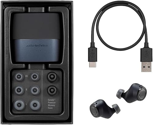 Miniatura 8 de Audio-Technica ATH-ANC300TW QuietPoint Auriculares intrauditivos inalámbricos con cancelación activa de ruido, color negro