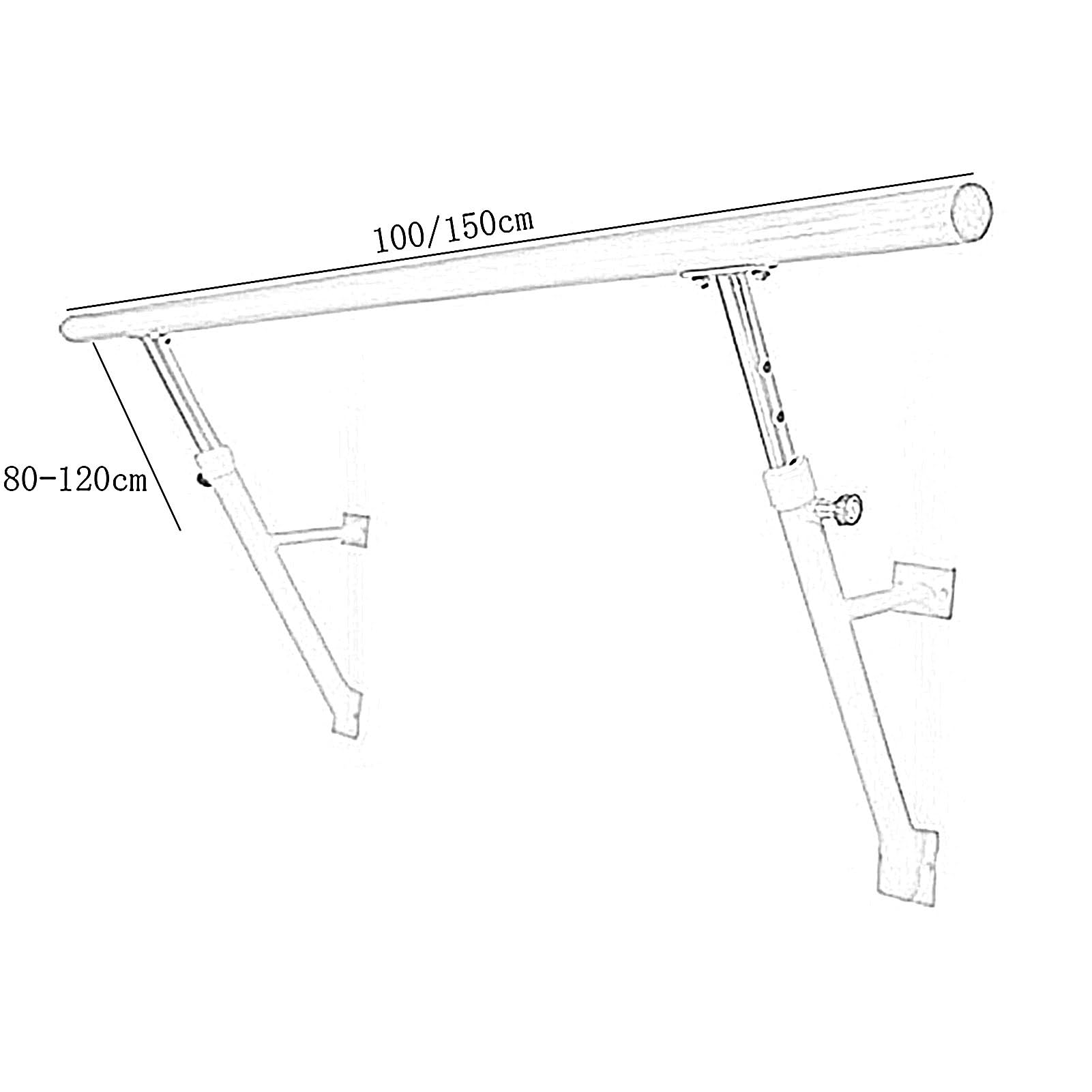 4FT Wall Mounted Ballet Barre - Adjustable Height Dance Bar With 5 Levels, American Oakwood