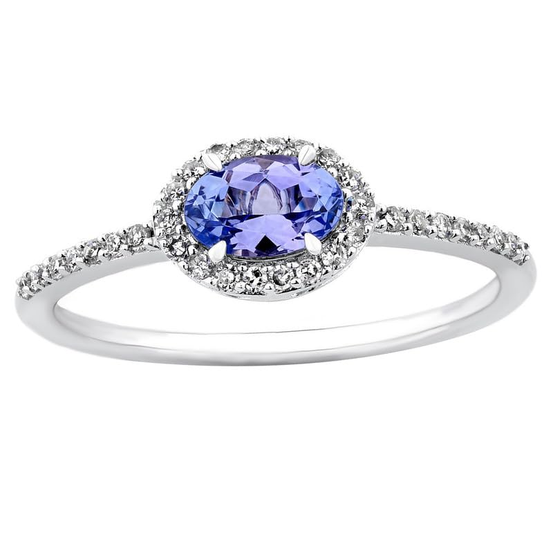 925 Sterling Silver Natural Tanzanite Birthstone Gemstone Silver Jewelry Halo Style Promise Engagement Ring3