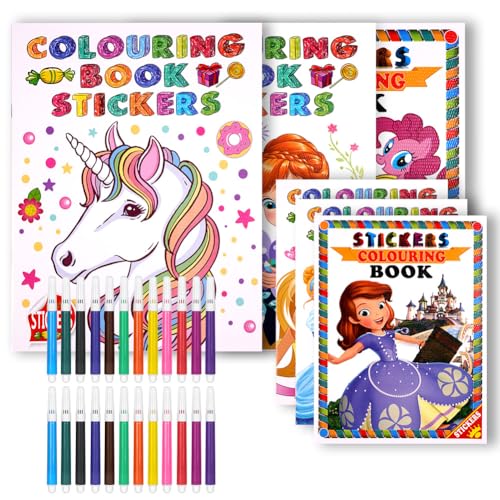 OSDUE Mini Libri da Colorare per Bambini, Album Disegno, Gadget Compleanno, Regali Puzzle, Libricini Regalo Fine Festa - 8 Kit