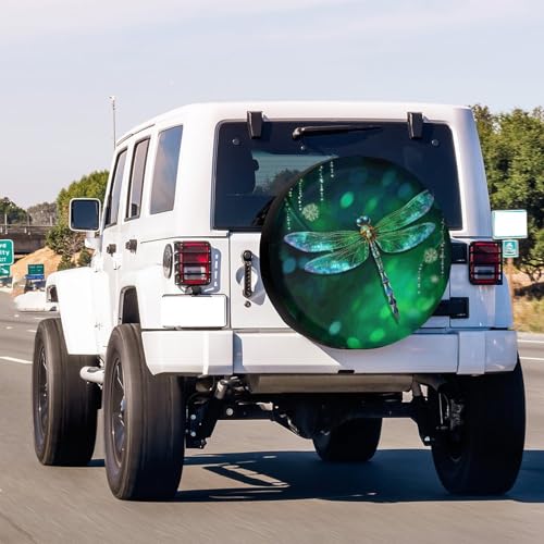 Image of Delerain Dragonfly Spare Tire Covers Waterproof Dust-Proof Spare Wheel Cover Universal Fit for Trailer, RV, SUV, Truck and Many Vehicle (17 Inch for Diameter 31 inch-33 inch)
