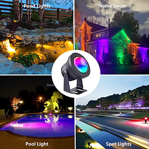 Tsanhoo Outdoor Spotlight,Rgb Spotlights For Yard, Waterproof Landscape Lighting With Us Plug And Remote Control,12V 10W Rgb Pond Light Multi Colors Changing Spotlight Garden Flood Lights #TOP5