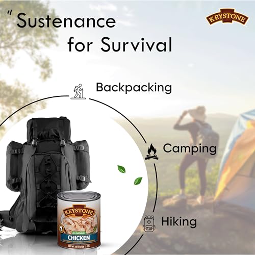 Keystone All Natural Premium Canned Chicken 28 Oz Fully Cooked | No Water Added | Ready to Meat | Quick Meals Emergency Survival Food Canned Meat Pack of 6