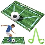 Fußball Schritt Trainingsmatte, Rutschfeste Fussballmatte Training mit Verstellbarem Taillengürtel, Fußball-Trainingsmatte, 60x90cm Fussball Matte, Stoßdämpfende Fußballmatte Für Kinder Und Erwachsene