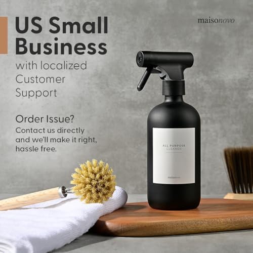 Miniatura 8 de Maisonovo Botellas De Vidrio En Spray Para Limpieza Botellas De Spray De Vidrio Versátiles Y Duraderas Para Plantas Botellas De Vidrio Con Spray 16oz Ámbar 2uds
