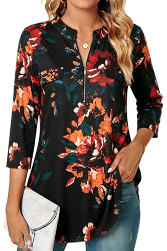 Ninedaily 3/4 Sleeve Shirts for Women, Summer Tops Blouses Dressy