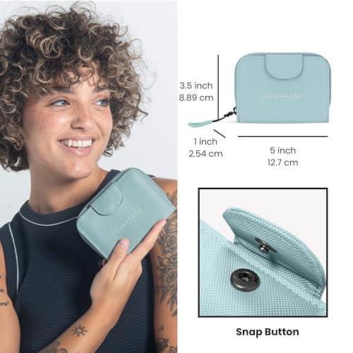 Image of Sherpani Barcelona, Nylon Bifold Zipper Pocket Wallet for Women, Travel Bag, RFID Protection