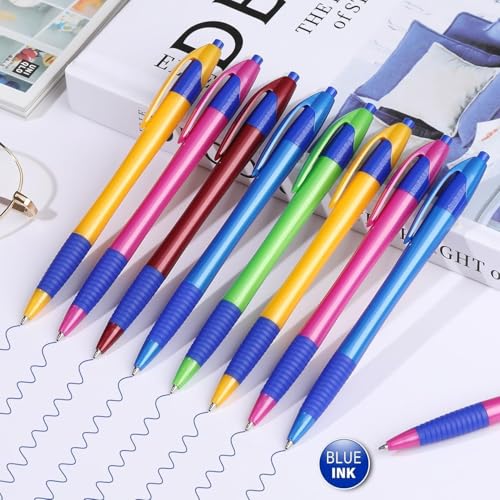 Sikao Pens Bulk, 60 Pack Gripped Slimster Blue Ballpoint Pens, Blue Ink 1.0mm Medium Point - Image 2
