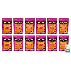 (12 Pack, 72 Stix) Tiki Pets Cat Stix Wet Treats Topper, Grain Free Lickable Smooth Blend with Chicken in Creamy Gravy with 10ct Pet Wipes