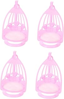 Toyvian 4 Pçs Mini Casa De Bonecas De Balanço Rede Casa De Bonecas Acessórios Para Móveis Em Miniatura Decorações De Princesa Casa De Bonecas Princesa Rede Cadeira De Balanço Mini Cadeira