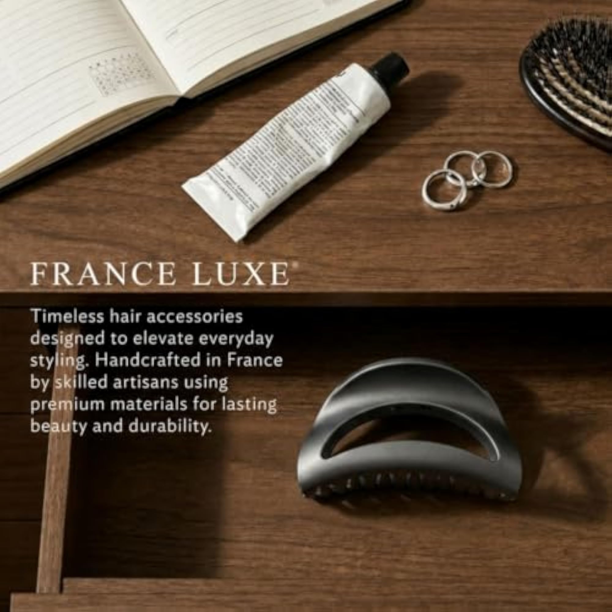 Matte Graphite Large Cutout Curve Jaw Hair Clip