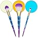 EmaxDesign Makeup Brushes 7 Pieces Colorful Diamond Patterned Shaped Handle Makeup Brush Set Professional Foundation Blending Blush Eye Face Liquid Powder Cream Cosmetics Brushes Kit