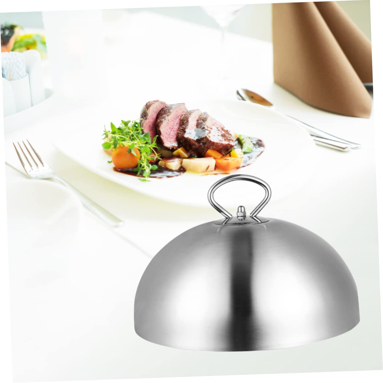 Coperchio di Cottura in Acciaio Inox Argento Manico