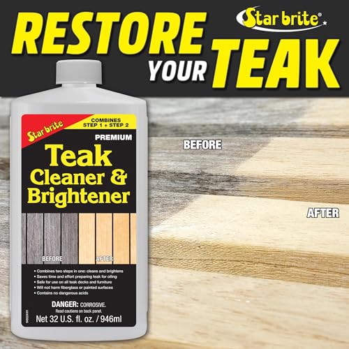 Image of Star Brite Teak Cleaner & Brightener, Restore Weathered Wood, 32oz (094932) | Restore Weathered Wood