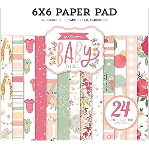 Echo Park Paper, Welcome Baby Girl 6x6 Paper Pad, 6-x-6-Inch Cover