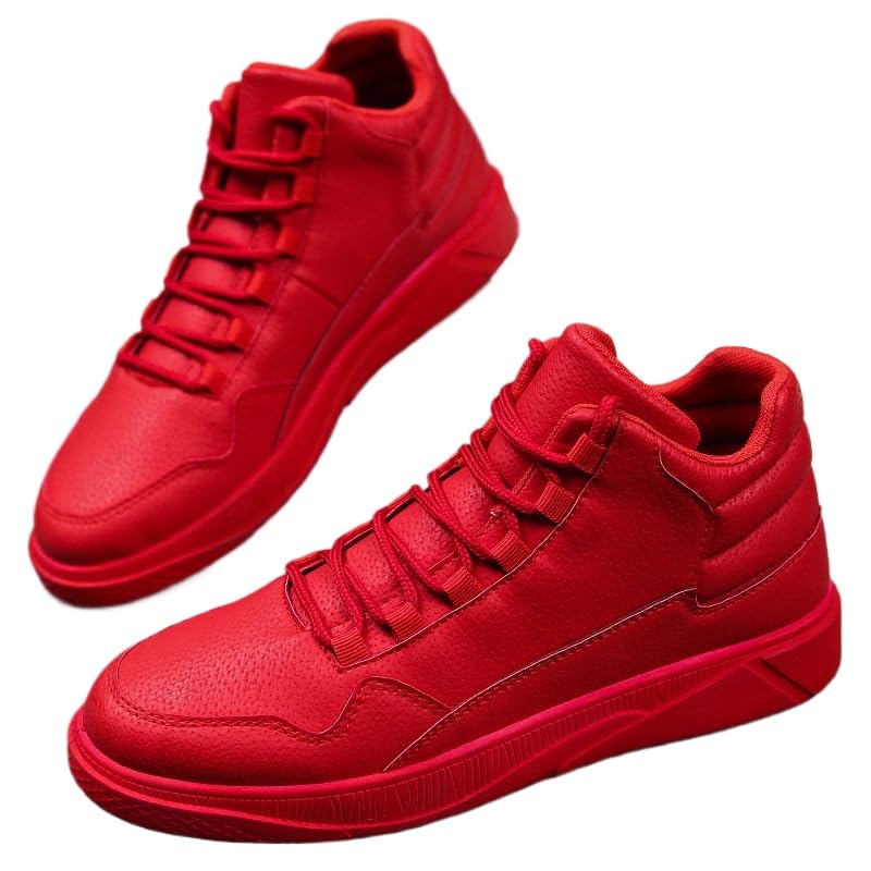 Men's red Fashion Sneakers Running Shoes Casual Slip on Walking Tennis Gym Sneakers/Skateboard Shoes