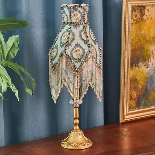 lamp French Antique Gold Table Lamps Bedside Cottage Coastal Table Lamp Single Retro Nightstand Lamp Vintage Rustic Table Lamp Farmhouse Desk End Lamp for Bedroom Living Room Home House Office - Image 3
