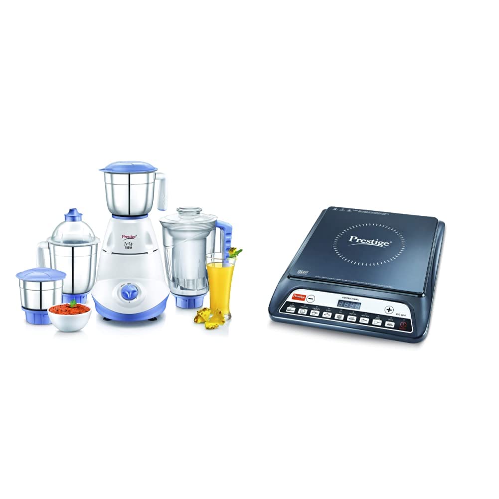 Compare Prestige Iris(750 Watt) Mixer Grinder + Prestige PIC 20 1200