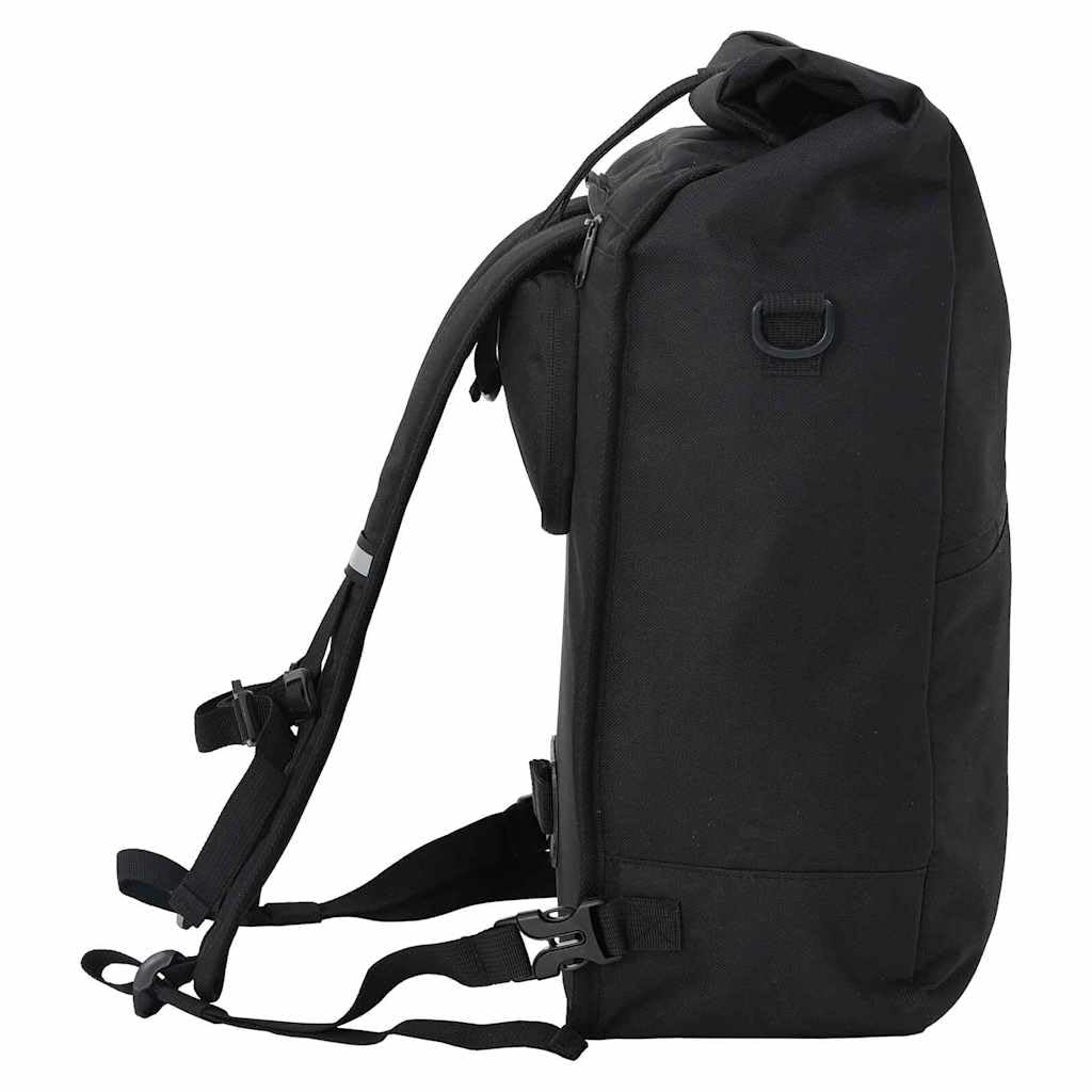 Borsa per bicicletta, nera, 33 x 16 x 60 cm, robusta borsa portapacchi in poliestere per viaggi, pendolari, borsa laterale impermeabile per bici da città
