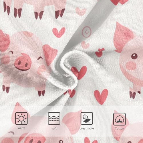 Wusikd Cute Pink Pig Girls' Underwear Cotton Hearts Girls Briefs Soft Toddler Underwear 2T3