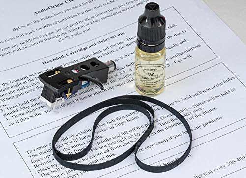 Black Finish Headshell, Cartridge, Stylus, Drive Belt, Lubricant Refurb Bundle for Pioneer PL-61, PL-A45, KH-8833, KH-8855, KH-3500, C-4600, C-4500, Turntable, Vinyl player, -23 Black Finish Headshell, Cartridge, Stylus, Drive Belt, Lubricant Refurb Bundle for Pioneer PL-61, PL-A45, KH-8833, KH-8855, KH-3500, C-4600, C-4500, Turntable, Vinyl player, -23