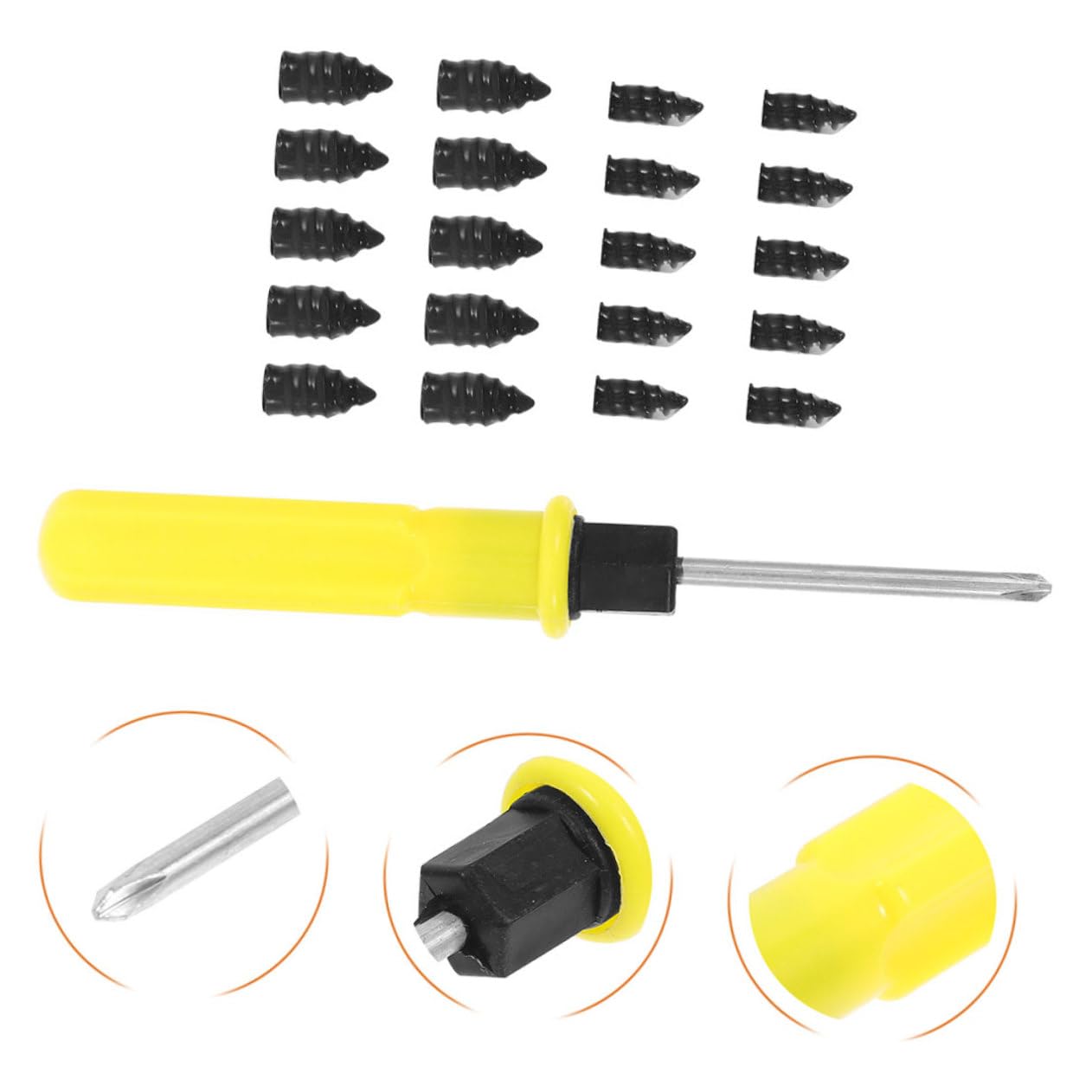 Mobestech 3sets Kit Di Riparazione Pneumatici Per Auto Con Viti Bulloni e Cacciavite Strumenti Per Riparazione Pneumatici Ottimale Per Emergenze e Manutenzione