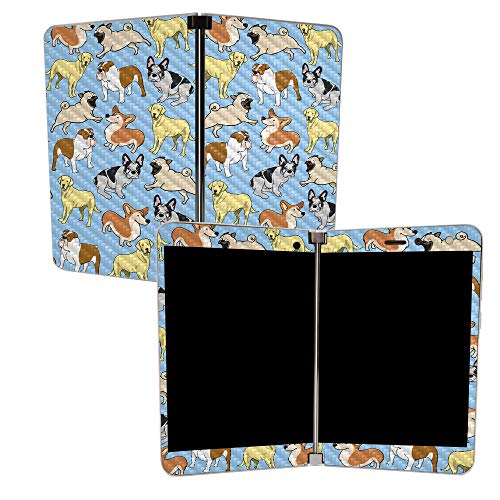 Image of MightySkins Carbon Fiber Skin for Microsoft Surface Duo - Puppy Party | Protective, Durable Textured Carbon Fiber Finish | Easy to Apply, Remove, and Change Styles | Made in The USA